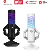 Asus ROG Carnyx (white) – USB 192 kHz/24-bit cardioid condenser microphone with RGB Aura Sync and 3 m cable (90YH03Z0-BAUA10)