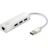 Level One USB-0503, Langallinen, USB, Ethernet, 1000 Mbit/s, Hopea, Valkoinen