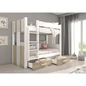 ADRK Furniture Kerrossänky Arta, 80x180 cm, valkoinen/ruskea