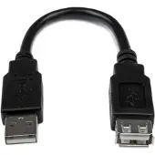 StarTech.com USB 2.0 -jatkokaapeli, 0,15 m, musta