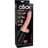 King Cock Plus 6,5 - realistinen vibraattori kiveksillä - ihonvärinen