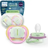 Philips AVENT Ultra Air Tutti Yö 6–18 kk 2-pack, Vaaleanpunainen/Vaaleanvihreä