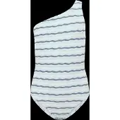 Mango Asymmetric Striped Swimsuit - Blue - 9-10