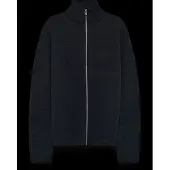 Mads nørgaard Wool Klemens Zip Knit Fav - Navy - L