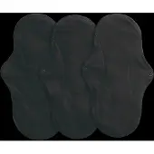 Imse Sanitary Pads Active Regular, Black 3-Pack - Black - ONE SIZE