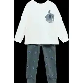 Mango Long Animal-Print Pyjamas - Grey - 2-3