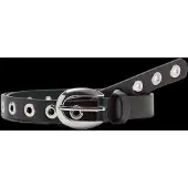 Mango Thin Eyelets Belt - Black - S