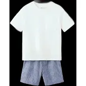 Mango Striped Short Pyjamas - White - 4-5