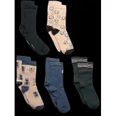 Minymo Socks W. Pattern (5-Pack) - Blue - 15\18