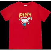 Peppi Pitkätossu Pippi Logo T-Shirt - Red - 122/128