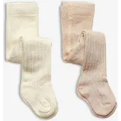 Minymo Stocking - Rib (2-Pack) - Cream - 92-98