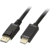 Lindy 36922, 2 m, DisplayPort, HDMI-tyyppi A (vakio), Uros, Uros, Suora