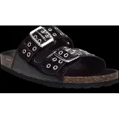 Bianco Biamiami Two Buckle Slide Patent Leather - Black - 38