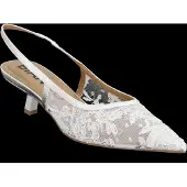 Bianco Biakristin Kitten Heel Slingback Mesh - White - 38