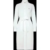 Ralph Lauren Cotton-Linen Belted Shirtdress - White - 38
