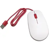 Raspberry Pi Pi Foundation Official USB Optical Mouse White and Red with 3 Buttons for Pi and Office (RB-Maus01W)