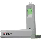 Lindy USB-C Port Blocker, 4kpl + avain, vihreä/harmaa