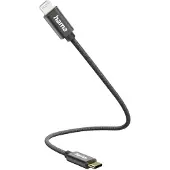 Hama USB-C – Lightning -kaapeli, 0,2 m, musta