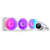 NZXT Kraken Plus 360 RGB, All-in-one-nesteenjäähdytin, 500 RPM, 2400 RPM, Valkoinen