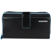 Piquadro Blue Square Lompakko RFID-suoja Nahka 17.5 cm Musta