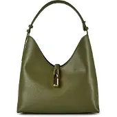 Furla Goccia Olkalaukku Nahka 30 cm Oliivinvihreä
