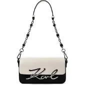 Karl Lagerfeld Olkalaukku 'K/Signature' musta / valkoinen