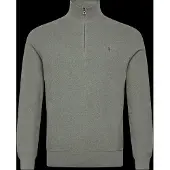 Ralph Lauren Mesh-Knit Cotton Quarter-Zip Sweater - Khaki green - L