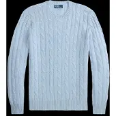Ralph Lauren The Iconic Cable-Knit Cashmere Sweater - Blue - XL
