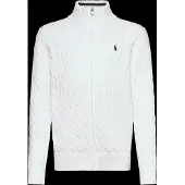 Ralph Lauren Cable-Knit Cotton Full-Zip Sweater - White - 132-137