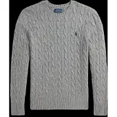 Ralph Lauren Cable-Knit Wool-Cashmere Sweater - Grey - S