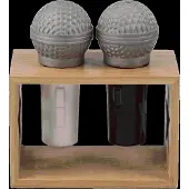Winkee Salt- Og Peber Dispenser - Microphone Salt & Pepper Shaker - Brown - H7CM