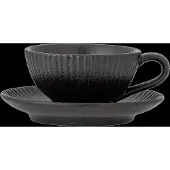 Bloomingville Neri Cappuccino Cup W/Saucer - Black - 200 ML