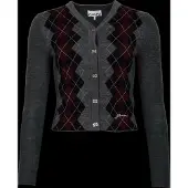 Ganni Fine Merino Jacquard Cardigan - Grey - S