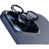 PanzerGlass Hoops -kameran linssinsuoja, iPhone 15 Pro / 15 Pro Max, sininen titaani