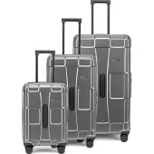Epic Crate Trunks 4-pyöräinen Matkalaukkusetti 3-osainen Hopeanvärinen