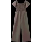 Mango Long Jumpsuit With Embroidered Details - Brown - 5-6