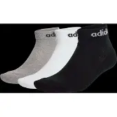 Adidas Urheilusukat 'Linear Cushioned' harmaa / musta / valkoinen