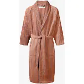 Bongusta Naram Bathrobe - Camel & Ultramarine - Pink - S/M