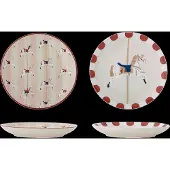 Bloomingville Merry-go-round lautanen Ø16 cm 2 osaa Beige-punainen