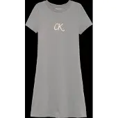 Calvin Klein Metallic Print Ls A-Aline Dress - Grey - 152