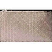 Calvin Klein Emblem Aop Top Zip Cardcase - Beige - ONE SIZE