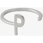 Design Letters Ring A-Z Silver - Silver - ONE SIZE