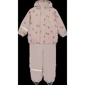 CeLaVi Rainwear Set - Aop, W. Fleece - Beige - 100