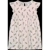 Geggamoja Bamboo Flounce Dress Pears - Cream - 110/116