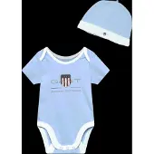 Gant Kids Ss Romper And Hat Set - Blue - 98