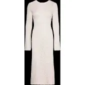 Gina Tricot Knitted Bouclé Dress - White - XL