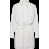 Gina Tricot Linen Blend Shirt Dress - White - XS