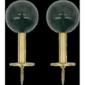 House Doctor - Ball Seinäkoukku 8x4 cm 2 kpl Messinki/Vihreä