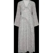 Bubbleroom V-Neck Frill Dress - Grey - 36