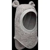 Huttelihut Kypärämyssy Merinovilla + Korvat, Medium Grey Melange, 50